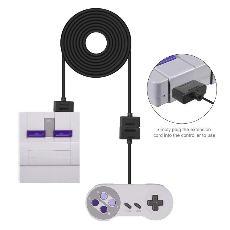 tesha 2PACK PS2 Controller Extension Cable Cord 6ft/1.8m Controller Extension for Sony PlayStation 2 PS2 Game Console - Image 3